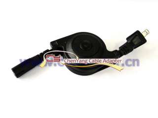 IEC320 C7 USA plug power supply retractable Cable 2 prong 2 Outlets 