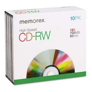  Memorex CD RW Discs, 700MB/80min, 12x, 10/Pack 