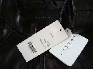 NWT TAHARI *CARBO* Genuine Soft Lamb Leather Fitted Coat Jacket Sz S 