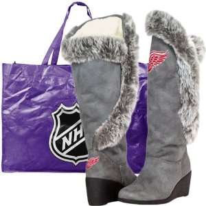 com Detroit Red Wings Ladies Charcoal Team Supporter Knee High Boots 