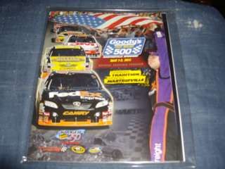 2011 GOODYS 500 NASCAR EVENT PROGRAM W/ HARVICK CARD  