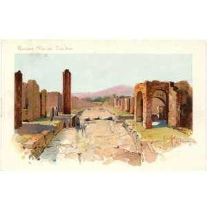 1900 Vintage Postcard Via di Stabia Pompei Italy 