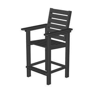  Poly Wood CCB25BL Captain Counter Chair Outdoor Bar Stool 