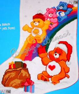 Care Bears SANTAS RAINBOW Counted Cross Stitch Christmas Stocking Kit 