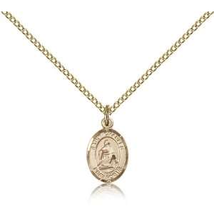 Gold Filled St. Saint Charles Borromeo Medal Pendant 1/2 x 1/4 Inches 
