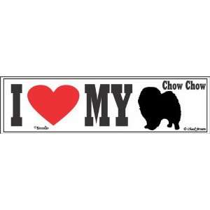  I Love My Chow Chow Bumper Sticker Automotive