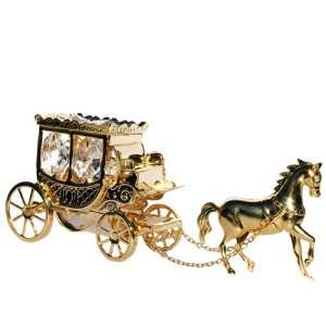  Horse Coach (Swarovski Crystals 24K Gold Ornament) Clear 