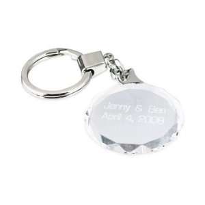  Crystal Facet Keychain   Includes Free Engraving 