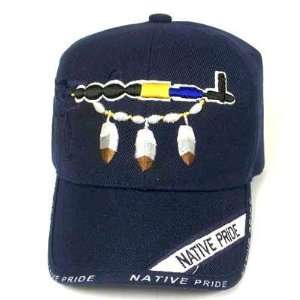  NAVY NATIVE PRIDE INDIAN EMBROIDERED HAT CAP ADJ NEW 