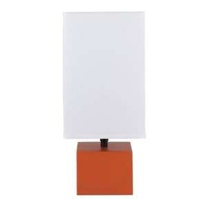  Devo Square Table Lamp Base Carrot, Shade White Linen 