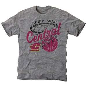  Central Michigan Chippewas Hoop Tri Blend T Shirt   Ash 