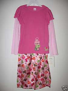 NWT carters Girls ( 2 PC.) PINK POCKETBOOK PJS Sz.6  