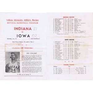  Indiana vs Iowa 1952 NCAA Game Program