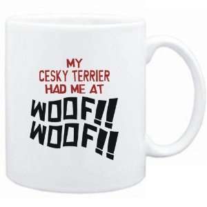 Mug White MY Cesky Terrier HAD ME AT WOOF Dogs Sports 