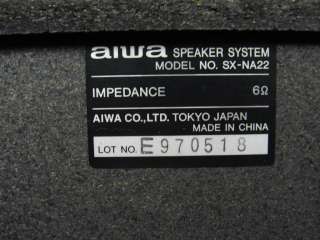 Aiwa SX NA22 Two Way Bass Reflex Speaker System Pair  