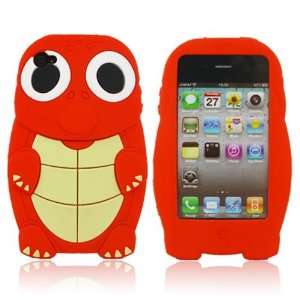 Red Turtle Designs Silicone Case for Apple iPhone 4 / 4S+ Free Screen 
