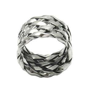 Sterling Silver Sparkling Woven Design Ring A10203  
