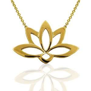    14K Yellow Gold Lotus Buddhist Symbol Pendant P&P Luxury Jewelry