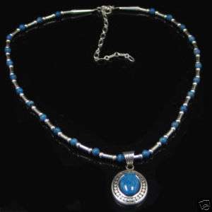 Southwestern Sterling Silver Blue Denim Lapis Necklace  