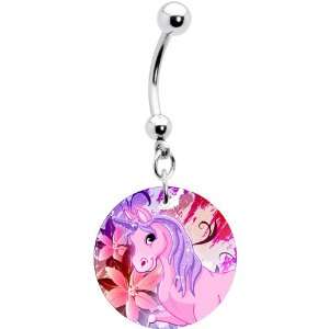  Pink Unicorn Freesia Belly Ring Jewelry