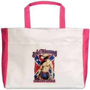  Beach Tote Fuchsia Dixie Traditions Southern Six Pack On 