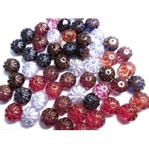  30 Antique Rondell Glass Beads 10mm Assorted Colors Arts 