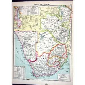 Cassell Antique Map 1920 South Africa Cape Good Hope Transvaal Table 