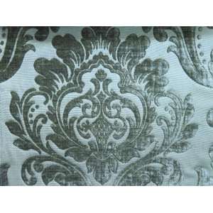  57 Wide Teal Chenille Damask Fabric by the Yard