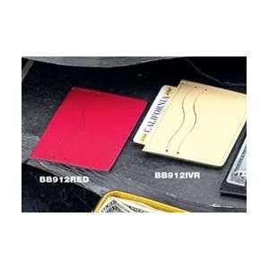  Slim Wallet. Red Leather, tarnish proof, BB912RED