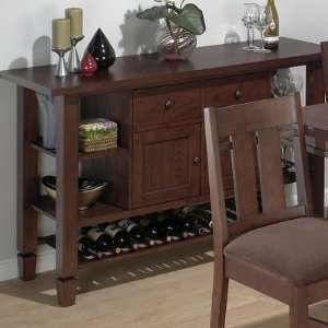    Jofran Dining Server with Wine Rack in Muir Oak Furniture & Decor