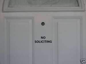 NO SOLICITING Sign Vinyl Lettering Decal Sticker  