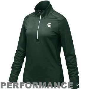  Nike Michigan State Spartans Ladies Green 1/4 Zip Pullover 