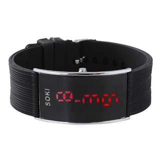 New Red LED Value Date Digital Womens Band Watch S24  
