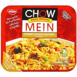 Nissin Chow Mein Noodles, Chinese Chicken Vegetable Flavor, 4 oz (Pack 