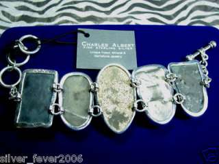 Silver Bracelet CHARLES ALBERT Faces Mask Tribal Carved  