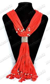   lots long cotton scarf necklace shawl wrap charm mixed 3pcs  