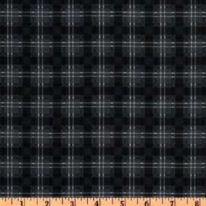  44 Wide Scottie Christmas Plaid Charcoal Fabric By The 