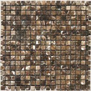 Montego Sela 5/8 x 5/8 Emperador Dark Marble Tumbled Mosaic Tile 12 x 