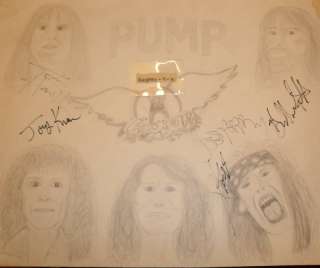 Aerosmith Autograph Steven Tyler Joe Perry group signed  