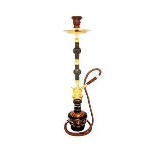  Brown Flat Elegance   Large Gold Cloisonné Hookah with 