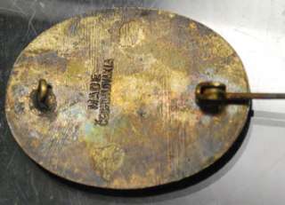 Victorian Czechoslovakia Enamel Brooch Pin Hand Painted  