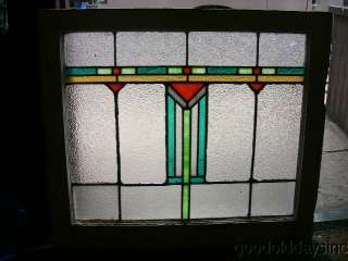 Antique Chicago Arts & Crafts Stained Leaded Glass Privacy Window 
