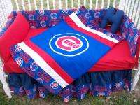 NEW baby crib bedding set m/ CHICAGO CUBS MLB fabric  