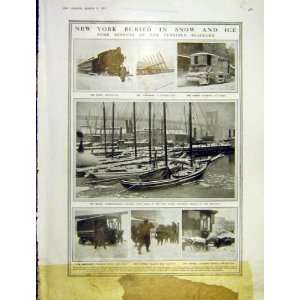  New York Snow Boats Rail Map India Gateway Print 1914 