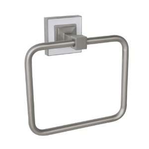   Elite Home Fashions Hutton Towel Ring, White/Brushed Nickel Home