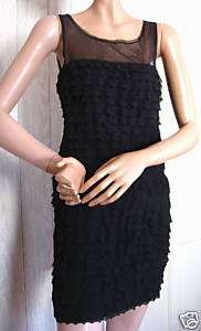 Black Sheer Top Lace BCBG Max Azria Formal Dress NWT 6  