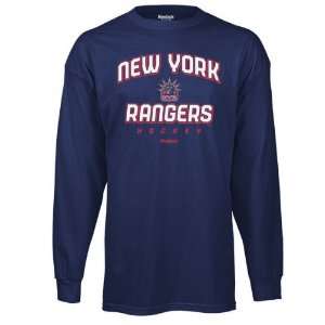  New York Rangers Blue Prima Italic Long Sleeve T Shirt 