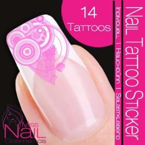  Nail Tattoo Sticker Deco Corner / Circle   rose Beauty