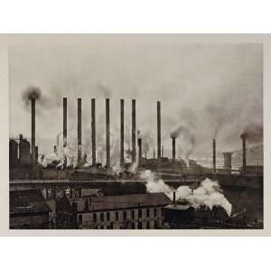  1927 Smoke Smokestacks Pittsburgh Steel Mills Industry 