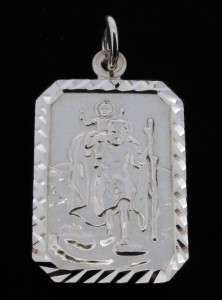 STERLING SILVER SMALL ST CHRISTOPHER PENDANT NECKLACE & CHAIN WITH ANY 